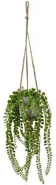 Leen Bakker Kunsthangplant in pot groen 15x15x10 cm