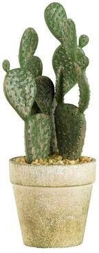 Leen Bakker Kunstplant Cactus in pot groen 20 cm