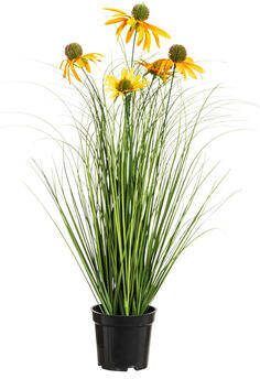 Leen Bakker Kunstplant Zonnehoedje oranje 60 cm
