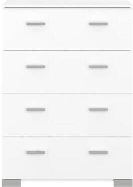 Leen Bakker Ladekast Timo 4 lades wit 106 3x76 5x39 8 cm