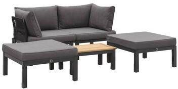 Leen Bakker Le Sud modulaire loungeset Ardeche met kussens Brest Grijs 5-delig