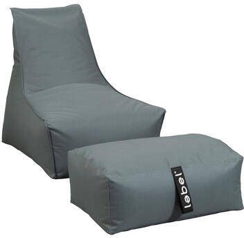 Leen Bakker Lebel poef Lounger groen 70x45x30 cm