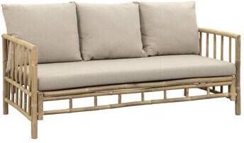 Leen Bakker Loungebank Bossa 3-zits bamboe naturel 85x180x80 cm incl. kussens