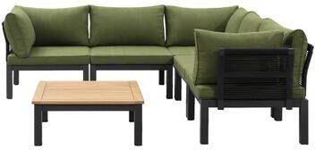 Leen Bakker Loungeset Ardeche donkergroen 6-delig incl. kussens