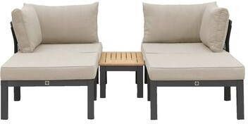 Leen Bakker Loungeset Ardeche zand 5-delig incl. kussens
