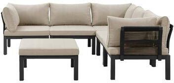 Leen Bakker Loungeset Ardeche zand 6-delig incl. kussens