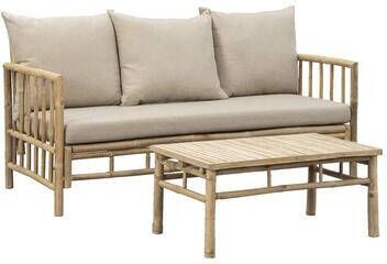 Leen Bakker Loungeset Bossa Tarifa bamboe 3-zitsbank 2-delig incl. kussens