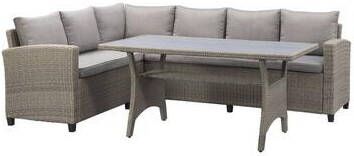 Leen Bakker Loungeset dining Blanes metaal wicker 218x170 cm