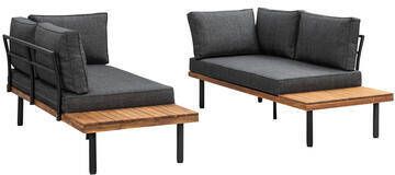 Leen Bakker Loungeset Granada staal hout 2-delig