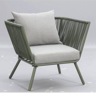 Leen Bakker Loungestoel Almeria olijfgroen 75x89x75 cm