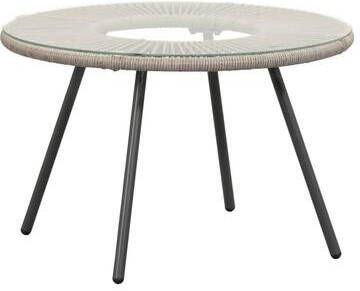 Leen Bakker Loungetafel Paris wicker glas Ø70 cm