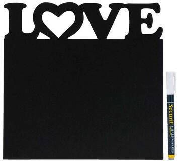 Leen Bakker Memobord Love + stift zwart 25x25 cm