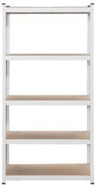 Leen Bakker Metalen stellingkast wit 90x45x180 cm