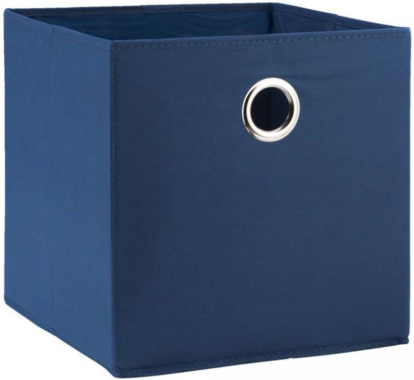 Leen Bakker Opbergbox Parijs donkerblauw 31x31x31 cm