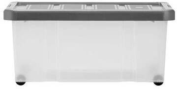 Leen Bakker Opbergbox zware kwaliteit 43 liter transparant antraciet 60 5x40x27 5 cm