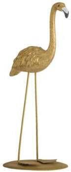 Leen Bakker Ornament Flamingo goudkleur 20x10 5x8 cm