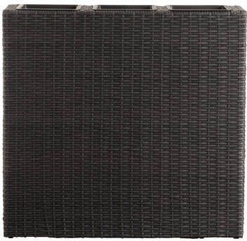 Leen Bakker Plantenbak Miami Wicker Zwart 79x76x22 cm