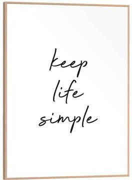 Praxis Schilderij Keep Life Simple Zwart-wit 30x40cm