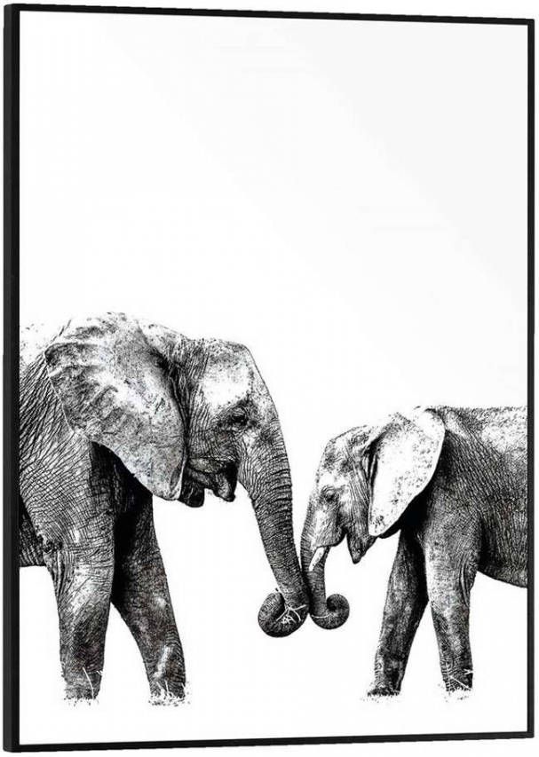 Leen Bakker Poster met lijst Olifanten 40x30 cm