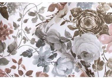 Leen Bakker Royal dekbedovertrek Nova bloemen wit groen 140x200 220 cm