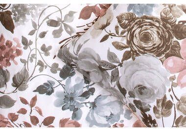 Leen Bakker Royal dekbedovertrek Nova bloemen wit groen 200x200 220 cm