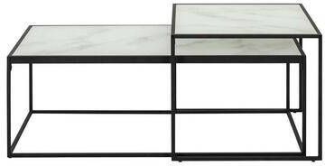 Leen Bakker Salontafel Bor (2 stuks) wit 43x100x55 cm