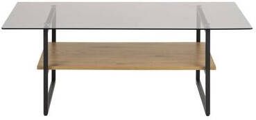 Leen Bakker Salontafel Kozani eikenkleur zwart 42x110x60 cm