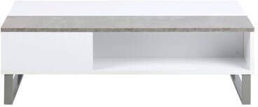 Leen Bakker Salontafel Nordborg wit betonkleur 35x110x60 cm