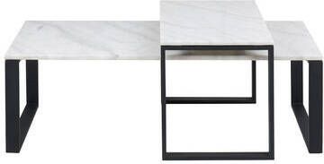 Leen Bakker Salontafel Turi (2 stuks) marmer zwart 37 5x115x55 en 45x69x40 cm