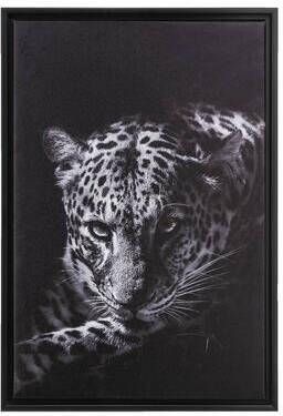 Leen Bakker Schilderij Luipaard zwart 64x44x4 cm