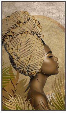 Leen Bakker Schilderij Vrouw shawl fcl 118x70 cm