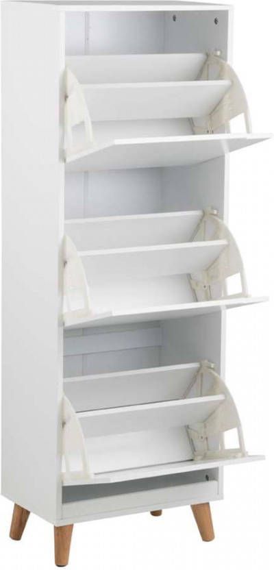 Leen Bakker Schoenenkast Lagoa wit 132x47x30 cm