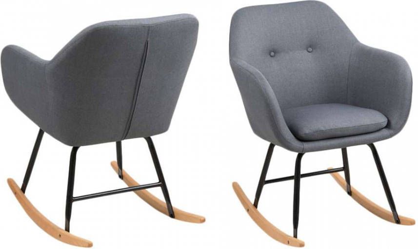 Meubelen-Online Fauteuil Fancy schommelstoel stof donker grijs