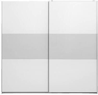 Leen Bakker Schuifdeurkast Napoli wit grijs softclose 210x215x60 cm