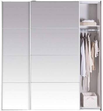 Leen Bakker Schuifdeurkast Verona grijseiken spiegel 200x182x64 cm