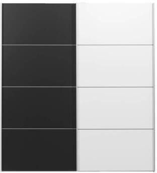 Leen Bakker Schuifdeurkast Verona wit zwart wit 200x182x64 cm