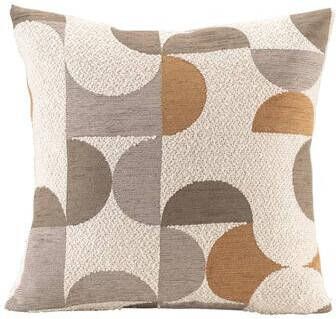Leen Bakker Sierkussen Jesper off-white bruin grijs 45x45 cm
