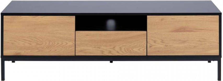 Emob TV Meubel Tv-meubel Dover 2 deuren 1 lade 140cm Bruin; Zwart - Foto 2