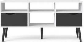 Leen Bakker TV-meubel Delta 6 vaks wit mat zwart 54 4x117 2x39 1 cm