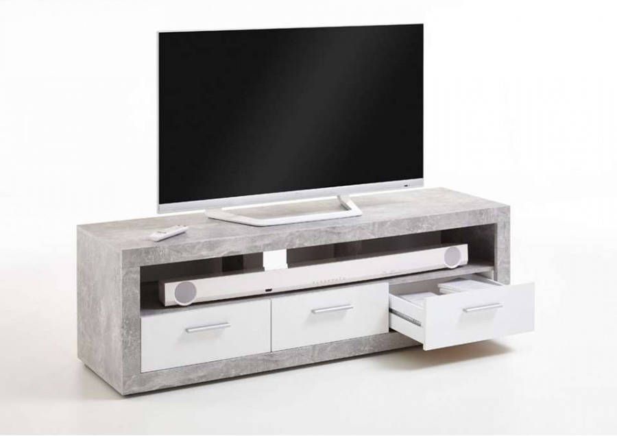 Leen Bakker Tv-meubel Leiston betonkleur wit 49x152x45 3 cm