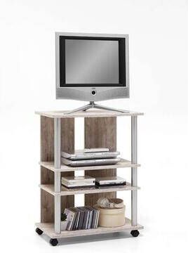 Leen Bakker Tv-meubel Tilton hoog grijs eikenkleur 65x85x40 cm