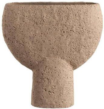 Leen Bakker Vaas Cement bruin 25x7 5x25 5 cm