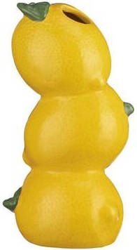 Leen Bakker Vaas Lemon geel keramiek 20x10x9 cm