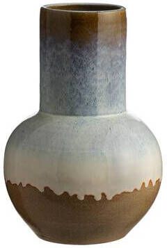 Leen Bakker Vaas Nara blauw bruin keramiek 32xØ21 cm