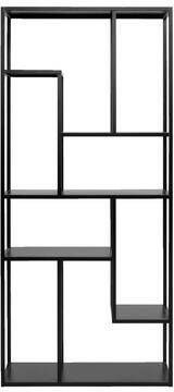 Leen Bakker Vakkenkast Stan zwart metaal 188x85x35 cm