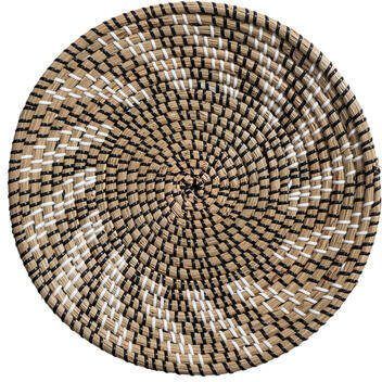 Leen Bakker Wandbord Camo Zwart Zeegras Ø35 cm