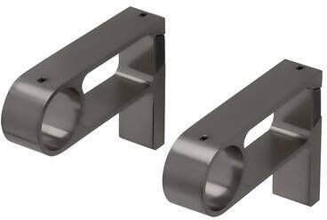 Leen Bakker Wandsteun gordijnroede Hooked Gun metal Ø28mm S 2 (2016383)