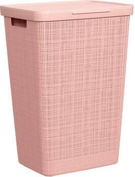 Leen Bakker Wasmand met deksel Roze 58 Liter Kunststof