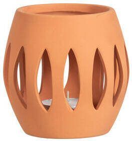 Leen Bakker Waxinelichthouder Bazar Terra 14xØ14 5 cm set van 2 stuks