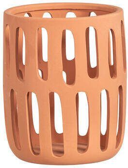 Leen Bakker Waxinelichthouder Bazar Terra 16 5xØ14 cm set van 2 stuks